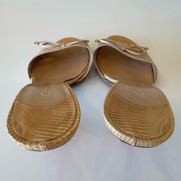 Chanel CC Logo Bow Beige Tan Leather Pastel Kitten Heels EU 36.5 US 6.5 Vintage - Picture 3 of 10